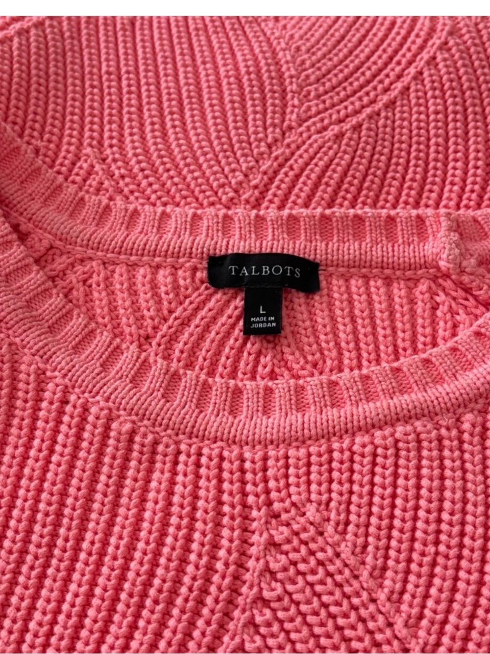 Talbots Coral Knit Crewneck Sweater